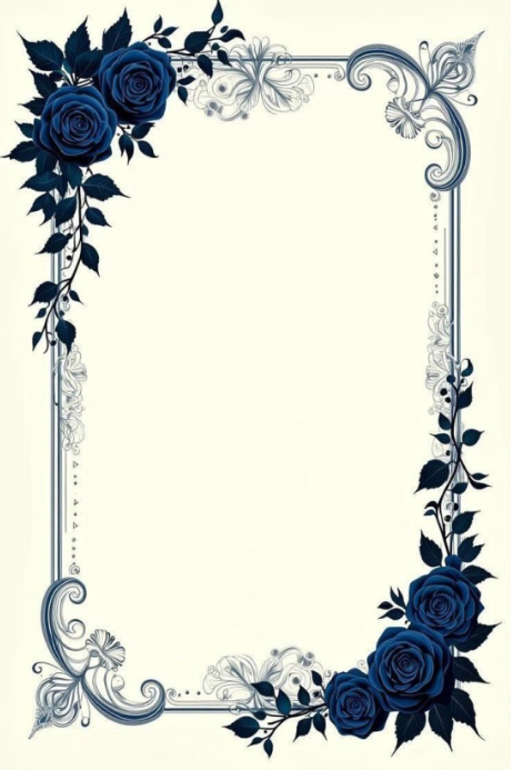 Navy Blue rose corner frame Template | PosterMyWall