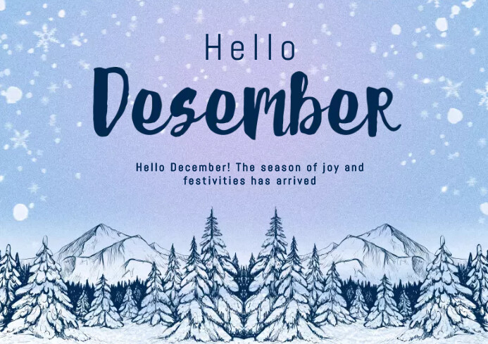 navy hello desember Template | PosterMyWall
