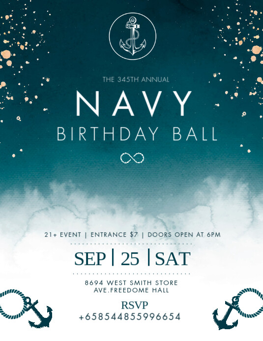 Navy Military Ball Modern Flyer Template PosterMyWall