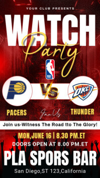 Nba Finals 2025 Watch Party Thunder Vs Pacers Instagram Story Template ...