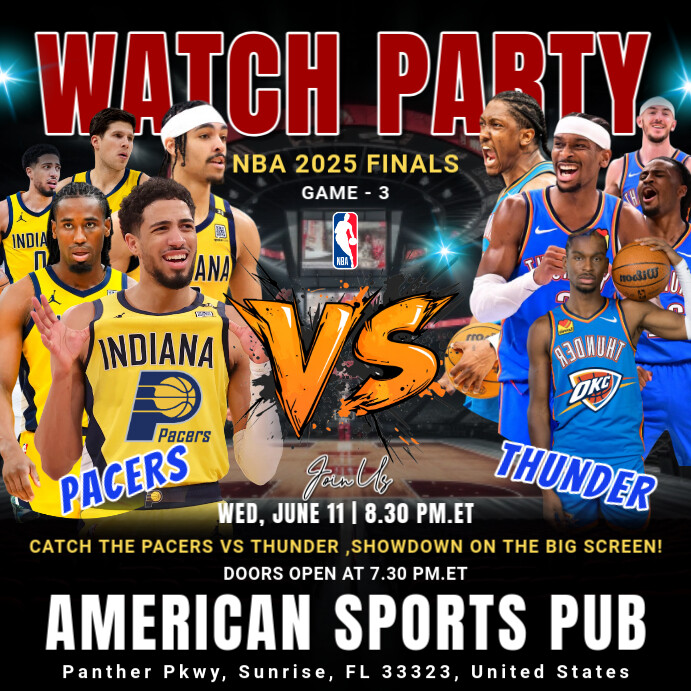 Copy of NBA 2025 Finals Indiana Pacers Vs Oklahoma City Thunder Match ...
