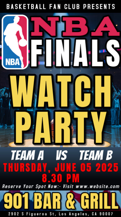 Nba 2025 Finals Watch Party Instagram Story Templat | PosterMyWall