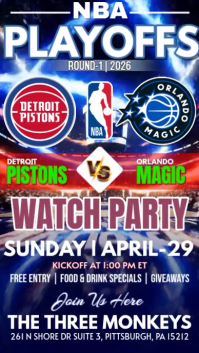 Purple NBA Playoffs Watch Party Reel de Instagram Template