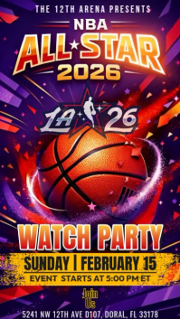 NBA All-Star 2026 Watch Party Instagram Story Video template