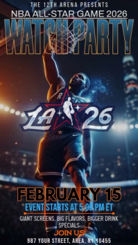 NBA All-Star Game Watch Party Instagram Story Video template