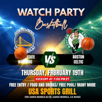 NBA Basketball Game: Golden State Warriors vs Boston Celtics Watch Party Instagram Post Video template