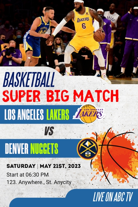 Match Card Design Nba NBA BASKETBALL MATCH TEMPLATE | PosterMyWall