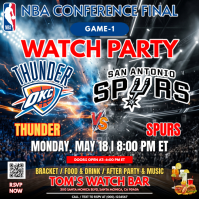 NBA Conference Finals: Thunder vs Spurs Watch Party Instagram Post template