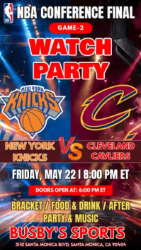 NBA Conference Finals Game Day | Cavaliers vs Knicks Watch Party Instagram Story Video template