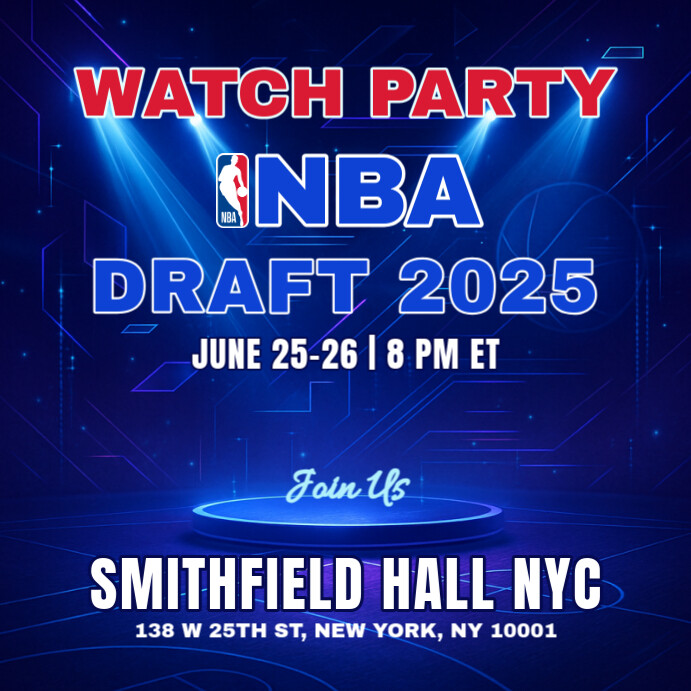 NBA Draft 2025 Watch Party Instagram Post Template