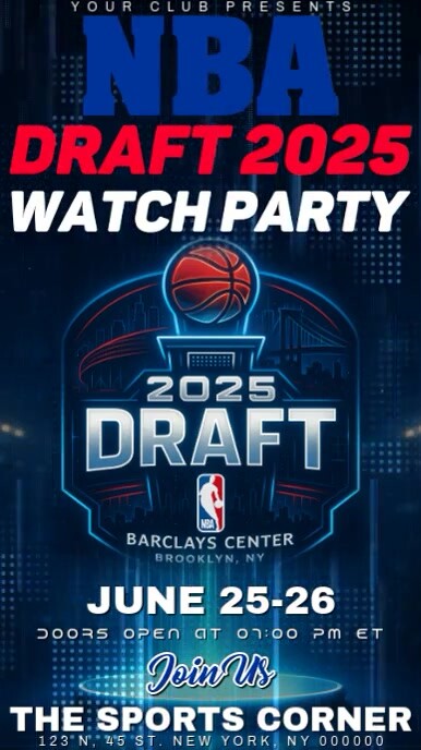 NBA Draft 2025 Watch Party Instagram Post Template