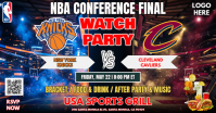 NBA Eastern Conference Finals Watch Party ; Knicks vs Cavaliers Facebook Shared Image delt Facebook-billede template