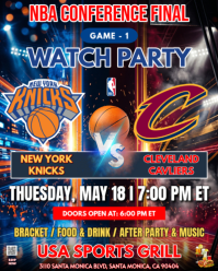 NBA Eastern Conference Finals Watch Party | Knicks vs Cavaliers Instagram Portrait template