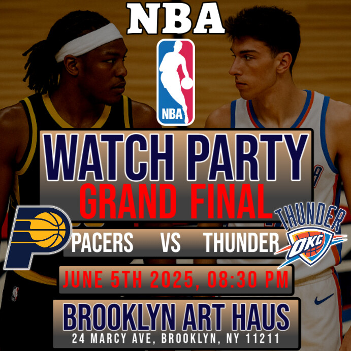 Copy of Nba Final Watch Party Pacers Vs Thunder Instagram Post ...