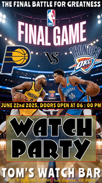 Nba Finals 2025 Pacers Vs Thunder Watch Party Instagram Story template
