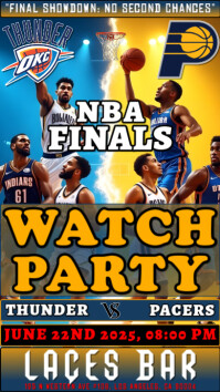 Nba Finals 2025 Watch Party Thunder Vs Pacers Instagram Story Template ...