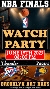 Nba Finals 2025 Watch Party Thunder Vs Pacers Instagram Story Template ...