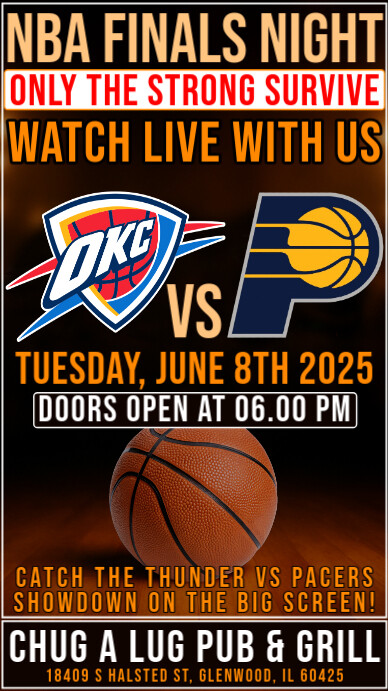 Copy of Nba Finals 2025 Thuner Vs Pacers Watch Party Instagram Story ...