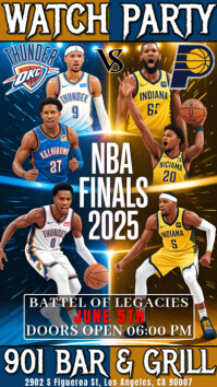 Nba Finals 2025 Watch Party Thunder Vs Pacers Instagram Story Template ...