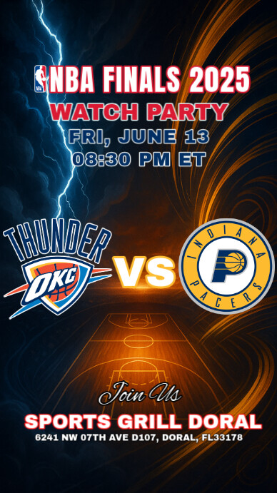 NBA Finals 2025: OKC Thunder vs Indiana Pacers Watch Party Instagram ...