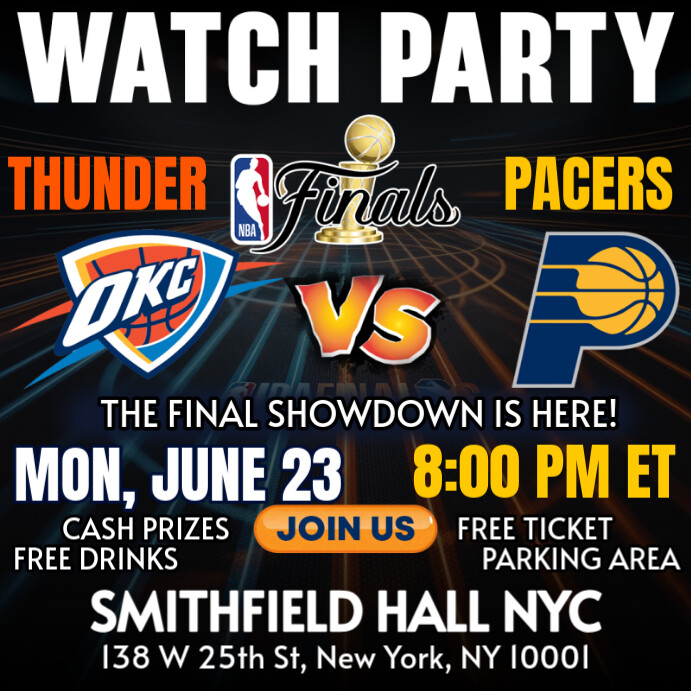 NBA Finals 2025: Oklahoma City Thunder Vs Indiana Pacers Watch Party ...