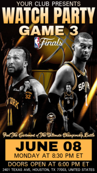 NBA Finals 2026: Knicks vs Spurs Game 3 Watch Party Instagram Story template