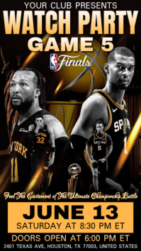 NBA Finals 2026: Knicks vs Spurs Game 5 Watch Party Instagram Story template
