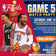 NBA Finals 2026: Knicks vs Spurs Game 5 Watch Party Instagram Post Template