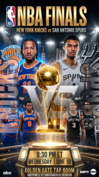 NBA Finals 2026 - Knicks vs Spurs Watch Party Instagram Story Template
