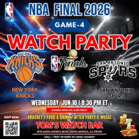NBA Finals 2026 Watch Party | New York Knicks vs San Antonio Spurs Instagram Post Video template