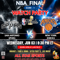 NBA Finals 2026 Watch Party | San Antonio vs New York Game 1 Instagram Post template