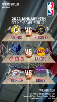 NBA live match updates, nba Schedule Instagram Story template