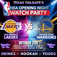 NBA Opening 2025-26: Lakers vs Warriors Watch Party Instagram Post Template Wpis na Instagrama