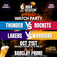 NBA Opening Night Game Watch Party Instagram Post Templates Wpis na Instagrama