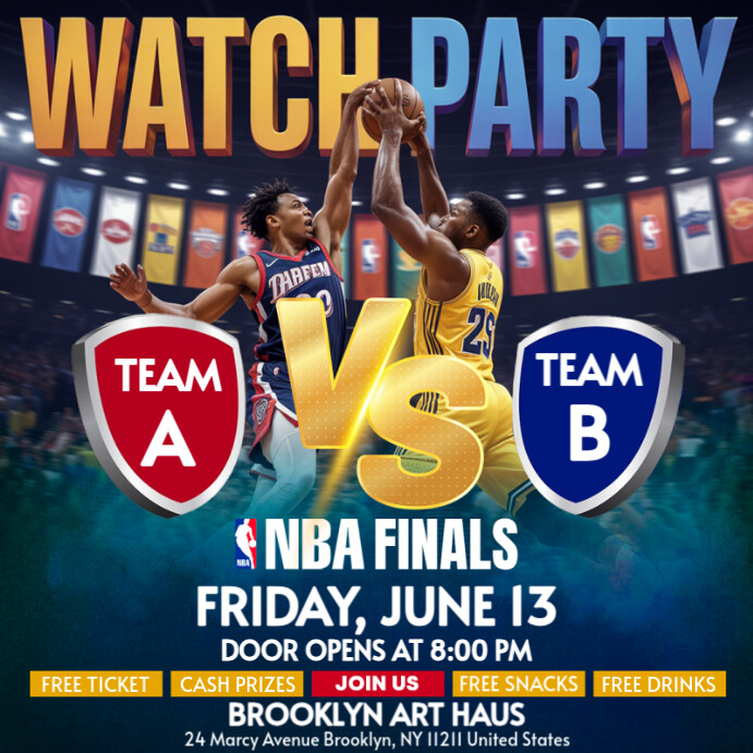 NBA Playoffs 2025: Finals Basketball Watch Party Instagram Template