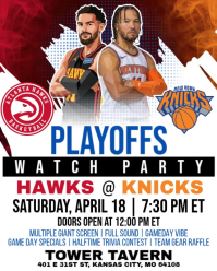 Putih Basketball Playoffs Watch Party Instagram Portrait Template