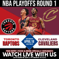 Hitam NBA Playoffs Viewing Party Post Instagram Template