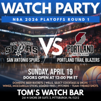 Sort NBA Playoffs Watch Party Instagram-opslag Template