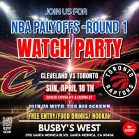 NBA playoffs 2026 : Round 1: Cleveland Cavaliers VS Toronto Raptors Watch Party Social MWatch Party Message Instagram template