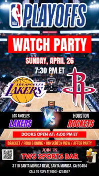 Черный NBA Playoffs Watch Party Indaba yaku-Instagram Template