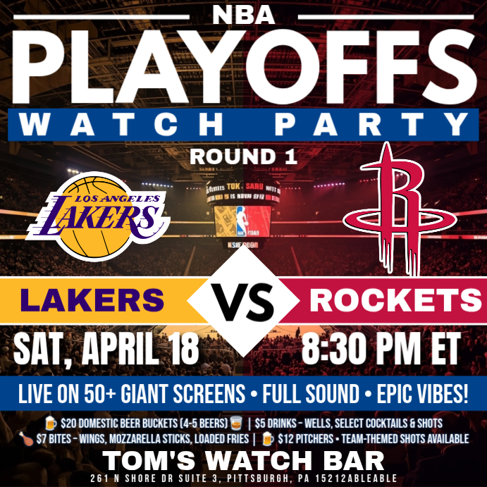 NBA Playoffs 2026: Los Angeles Lakers vs Houston Rockets Watch Party ...