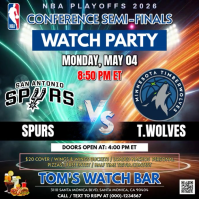 NBA Playoffs Round 2: San Antonio Spurs vs Minnesota Timberwolves Watch Party Instagram Post Video template