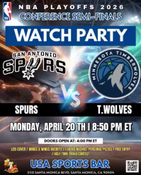 NBA Playoffs Round 2: San Antonio Spurs vs Minnesota Timberwolves Watch Party Instagram Portrait Vid template