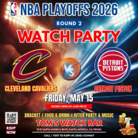NBA Playoffs Round 2 Watch Party: Cavaliers vs Pistons Instagram Post Video template