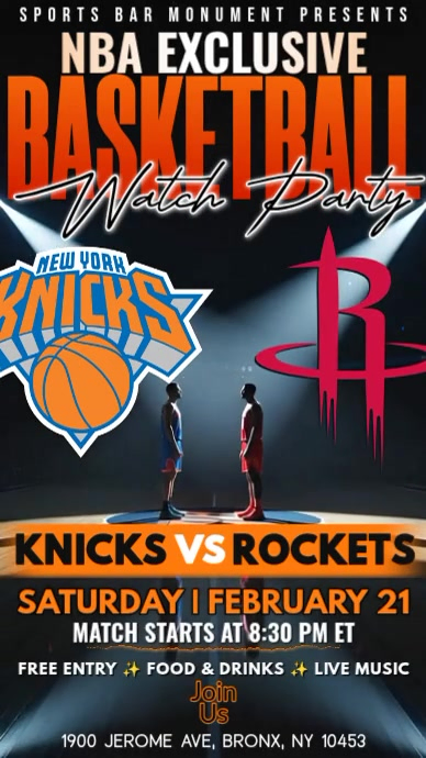 Plantilla de NBA Special 2026 : New York Knicks vs Houston Rockets ...