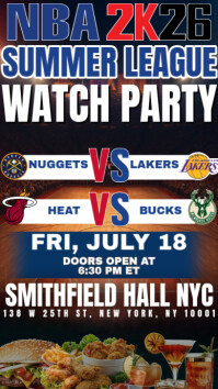 NBA Summer League 2K26 Watch Party Historia de Instagram template
