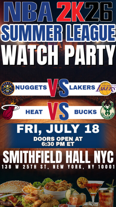 NBA Summer League 2K26 Watch Party Instagram Story template