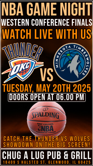 Plantilla de Nba Watch Party Western Conference Finals Thunder Vs ...