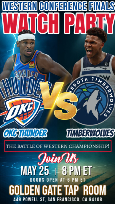 Copy of NBA Western Conference Final 2025: OKC Thunder vs Minnesota ...
