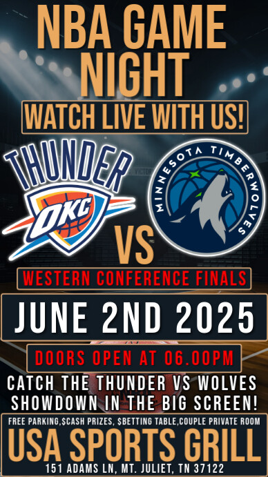 Plantilla de Nba Western Conference Finals 2025 Thunder Vs Timberwolves ...